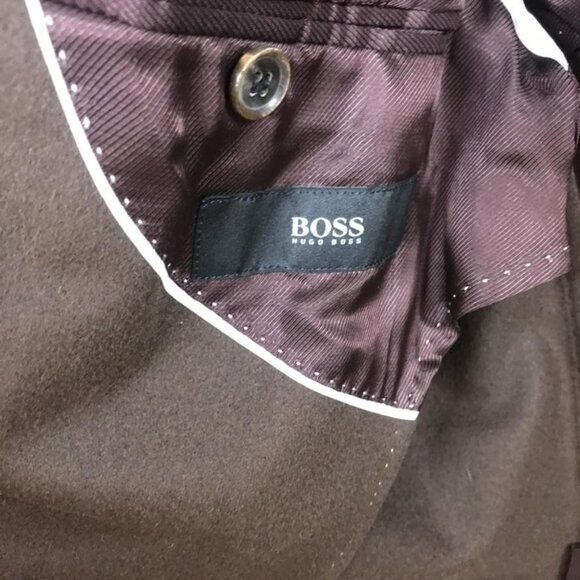 Hugo Boss Blazer Mens 42R Brown 100% Cashmere SCOLA-HX Two Button Notch Lapel - Picture 2 of 12